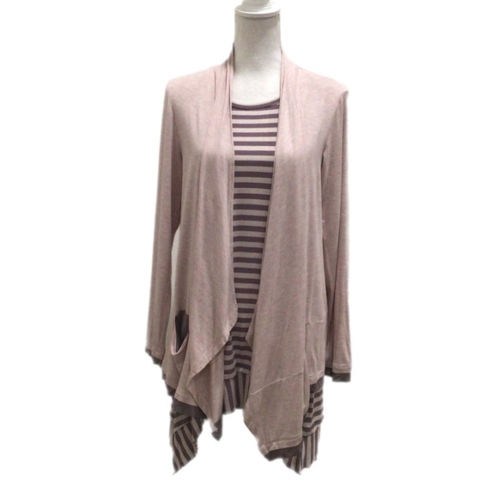 LOGO Layers by LORI GOLDSTEIN 2 PC Lagenlook Cardigan Dress Set